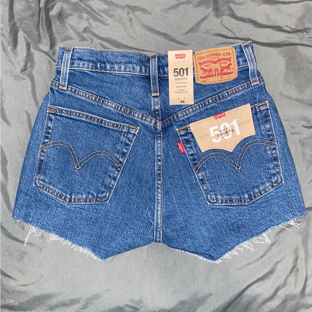 LEVIS 501 Dark Wash Denim Shorts 00 W24